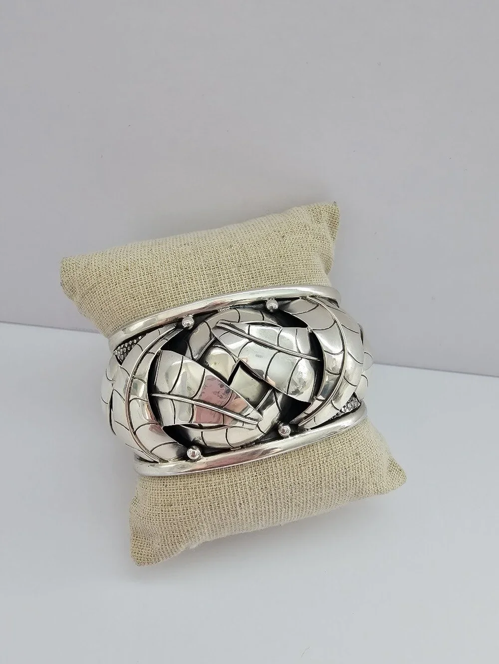 Dominique Dinouart DDD Mexico 925 Sterling Silver Leaf Cuff Bracelet New